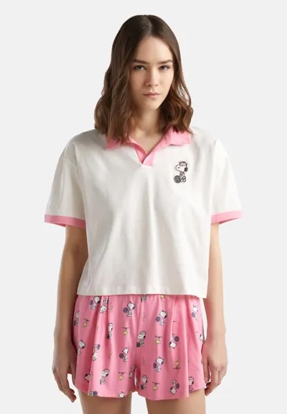 Футболка-поло POLO SNOOPY PEANUTS United Colors of Benetton, крем