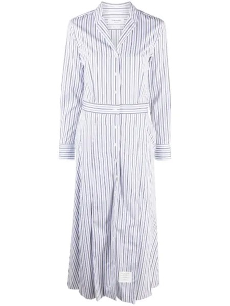 Thom Browne платье-рубашка в полоску, белый