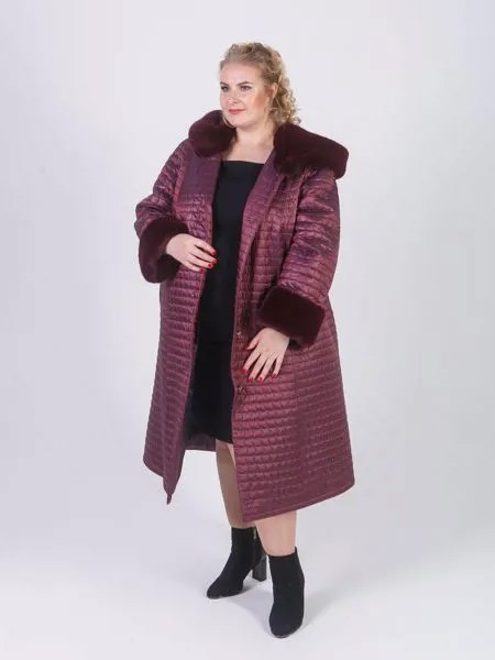 Утепленное пальто женское TreVery 83503a20-1 красное 72 RU