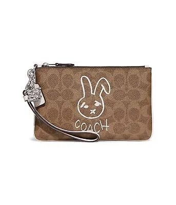 Женские сумки COACH Bunny, холст с графическим покрытием, фирменный маленький браслет