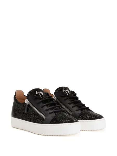 Giuseppe Zanotti кеды Frankie со стразами, черный