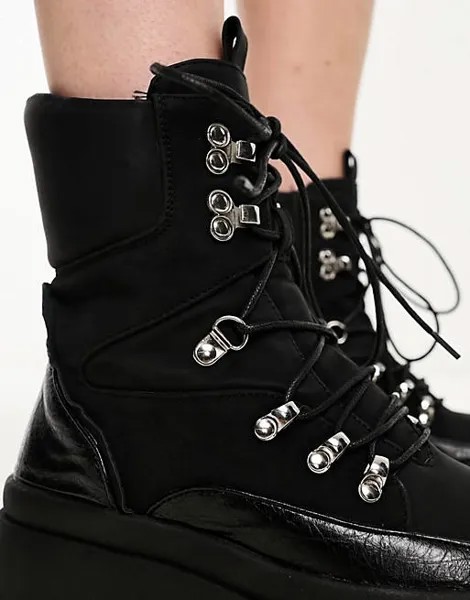 Черные функциональные ботинки со шнуровкой до щиколотки Simmi London Hector