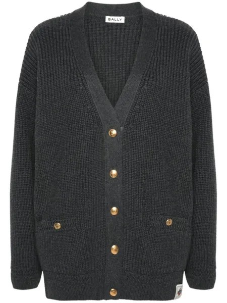 Bally кардиган с рельефными пуговицами, серый