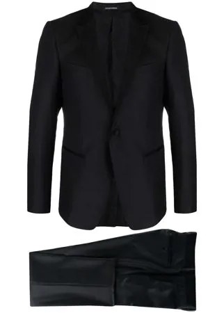 Emporio Armani фактурный костюм с однобортным пиджаком