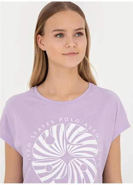 Футболка женская сиреневая с круглым вырезом ГОСТ U.S. Polo Assn.