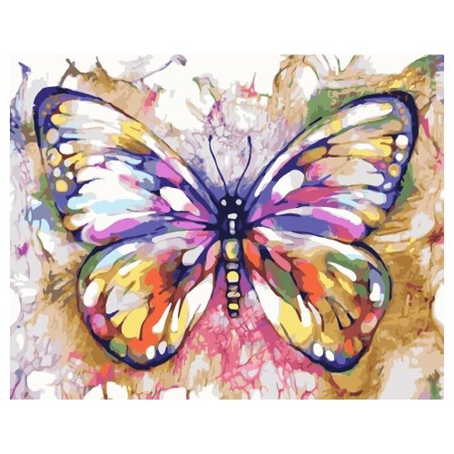 Картина по номерам Paintboy GX 34149 Разноцветная бабочка 40x50 см