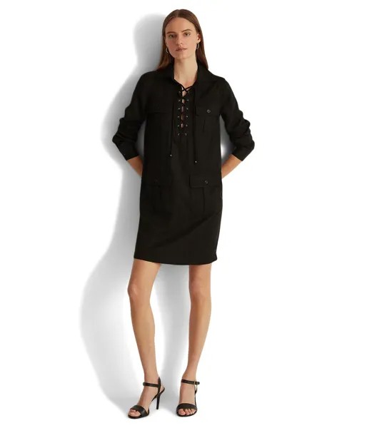 Платье LAUREN Ralph Lauren, Lace-Up Twill Dress