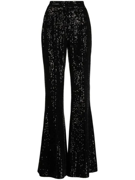 Elie Saab расклешенные брюки с пайетками, черный