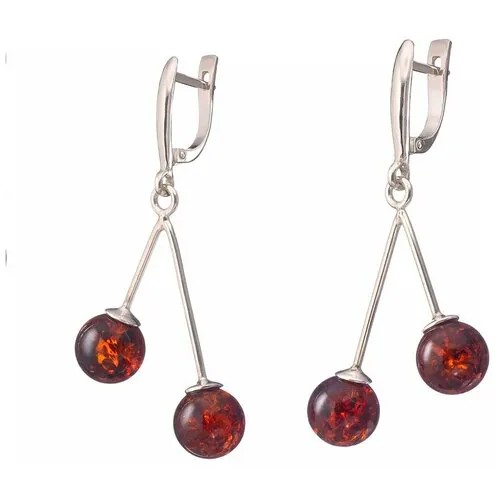 Серьги Amberprofi, серебро, 925 проба, янтарь