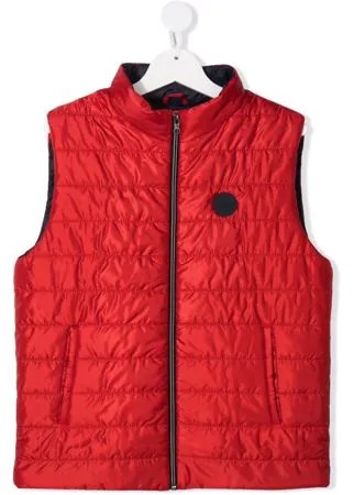Fay Kids дутый жилет с нашивкой-логотипом