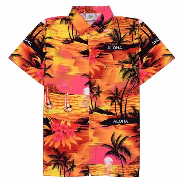 Рубашка Happy Bay The sunset classic hawaiian, разноцветный