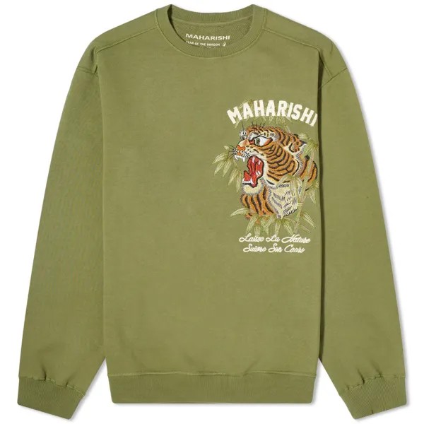 Толстовка Maharishi Maha Tiger Embroidered Sweatshirt, цвет Olive
