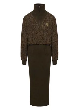 Платье из шерсти и вискозы Kenzo