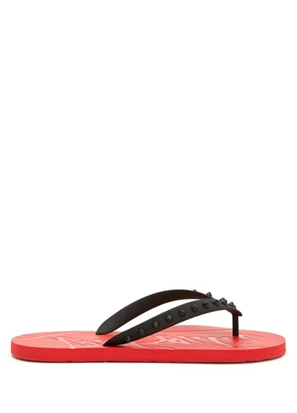 Красно-черные мужские тапочки troc Christian Louboutin
