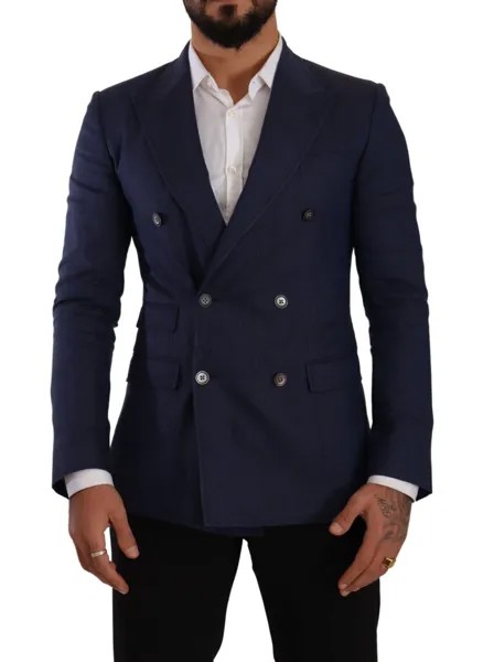 DOLCE - GABBANA Блейзер TAORMINA Синий двубортный пиджак IT52 /US42 / L 1900 долларов США