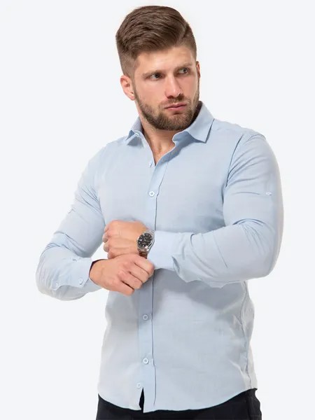 Рубашка мужская HappyFox HFCL1004 голубая 56 RU