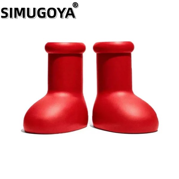 Женские сапоги до колена SIMUGOYA, с круглым носком, без застежки, повседневные однотонные брендовые сапоги Красного цвета