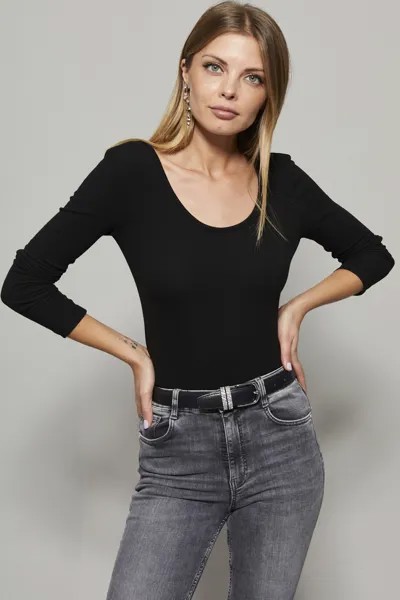 Женская черная блузка с открытой спиной EY1128 Cool & Sexy, черный