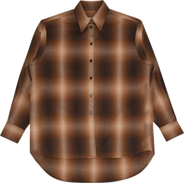 Рубашка MM6 Maison Margiela Plaid Shirt 'Brown', коричневый