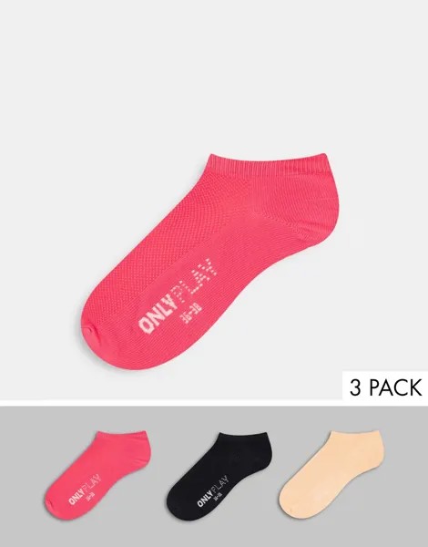 Набор из 3 пар спортивных носков разных цветов Only Play-Многоцветный