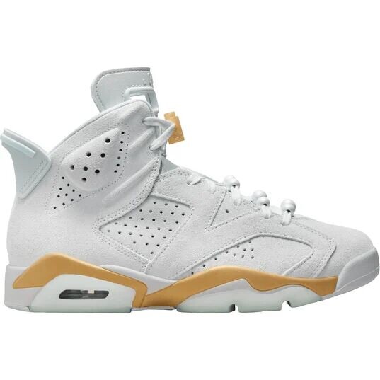 Кроссовки WMNS Air Jordan 6 Retro Pearl, цвет Platinum/Gletscherblau/Metallic Gold