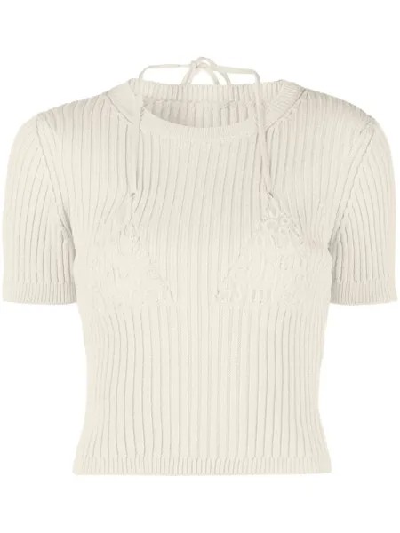 Jacquemus укороченный топ La maille Bikini, нейтральный цвет