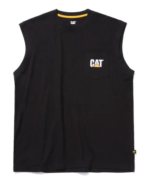 Мужская футболка без рукавов и карманов CAT, черный