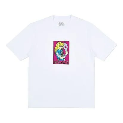 Футболка PALACE Mangal T-Shirt White Cartoon Printing Short Sleeve Unisex, белый