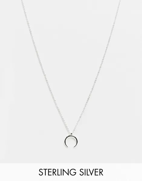 Ожерелье из стерлингового серебра 18 карат с полукруглой подвеской Pieces-Серебряный
