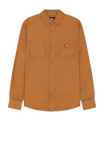 Рубашка Dickies Duck Canvas Long Sleeve, цвет Stonewashed Brown Duck