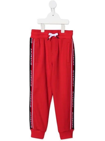 Givenchy Kids спортивные брюки с логотипами на лампасах
