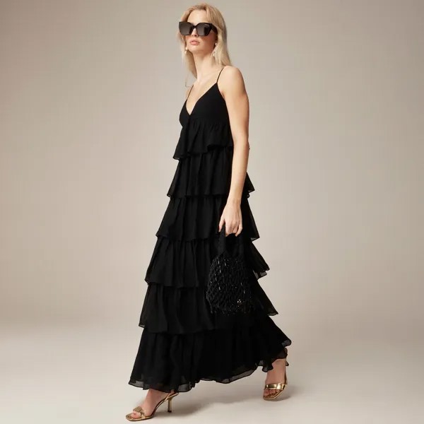 Платье-Рубашка из шифона J.Crew, черный