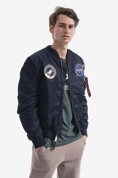 Куртка-бомбер MA-1 VF NASA LP Alpha Industries, темно-синий