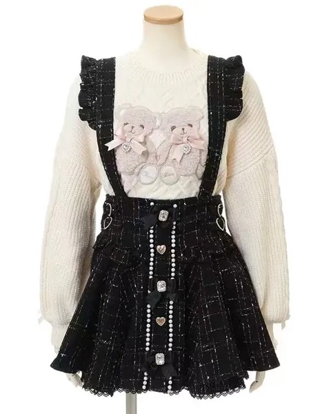 Японская Милая шерстяная Защитная юбка на подтяжках, Милая Короткая трапециевидная мини-юбка для девочек в Стиле Лолита