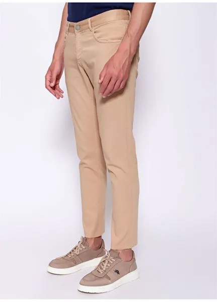 Мужские брюки узкого кроя цвета экрю с нормальной талией U.S. Polo Assn.