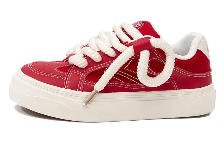 Кроссовки Feiyue Skateboarding Shoes Women's Low-top Red, красный