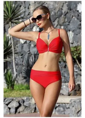 Ewlon Роскошный раздельный однотонный купальник, черный, 38B