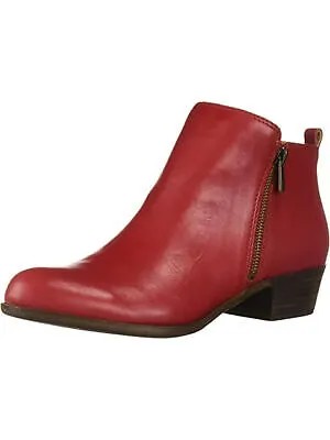 LUCKY BRAND Женские красные кожаные ботильоны на блочном каблуке с мягкой язычком, размер 7 м