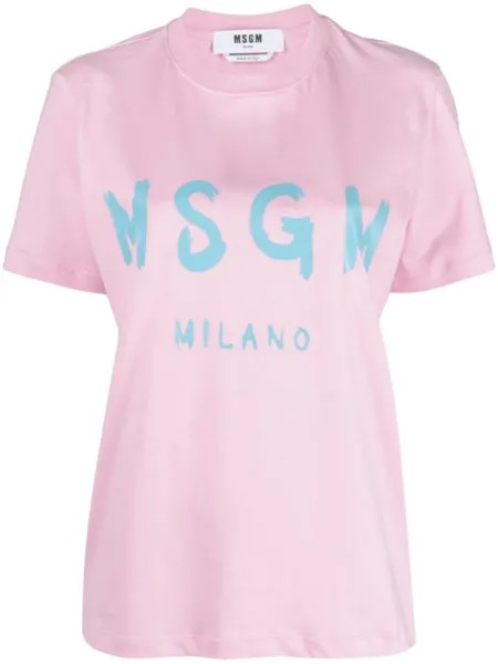 MSGM футболка с логотипом, розовый