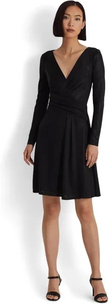 Коктейльное платье из джерси с принтом из фольги LAUREN Ralph Lauren, черный