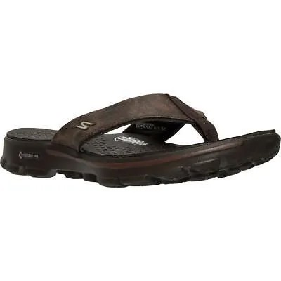 Мужские коричневые легкие шлепанцы Skechers Go Walk 12, средние (D) BHFO 8192
