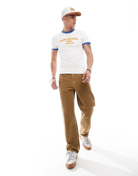 Levi's – 568 – Бежевые, свободные, вельветовые джинсы прямого кроя