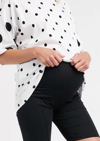Черные шорты-леггинсы в рубчик Mamalicious Maternity-Черный