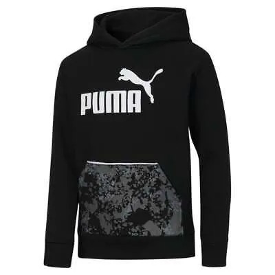 Puma Camo Pullover Hoodie Youth Boys Black Повседневная верхняя одежда 858281-01