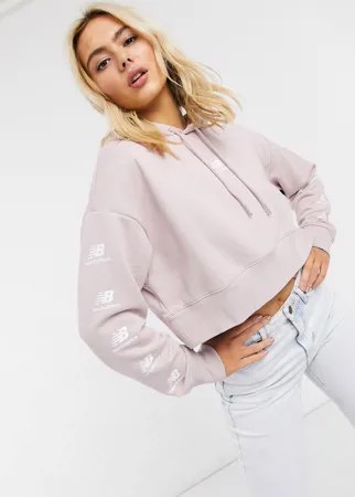 Худи розового цвета с логотипом New Balance-Розовый