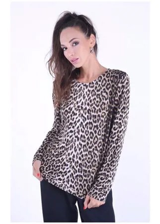 Женская блуза с длинным рукавом леопардовый принт
