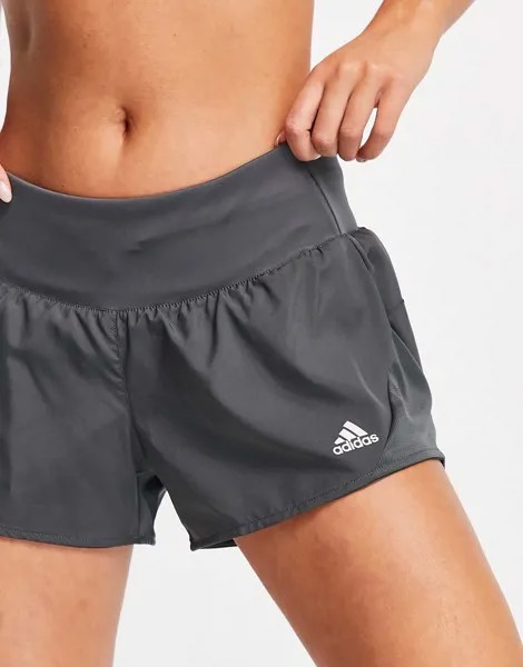 Черные шорты для бега с логотипом adidas Running-Черный