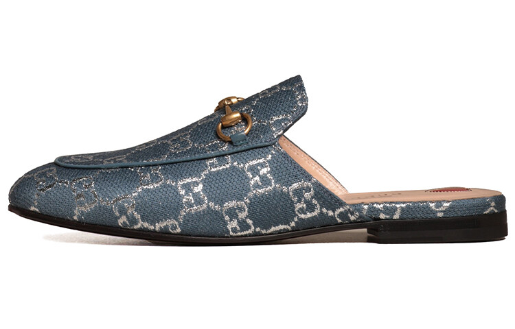 Туфли женские Gucci Princetown, синий / серебристый