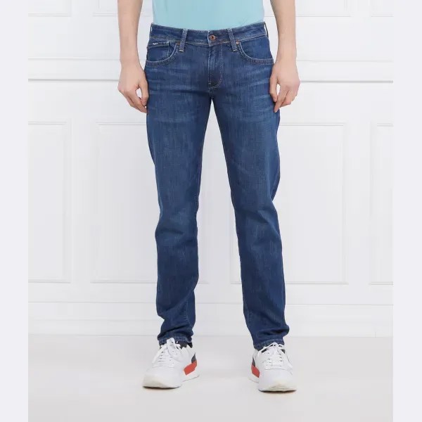 Джинсы узкого кроя с лючками низкая талия Pepe Jeans London, синий
