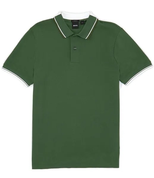 Рубашка поло с коротким рукавом BOSS Slim Fit Phillipson 448 Hugo Boss, зеленый